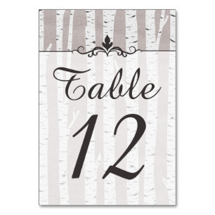 Birch Tree Rustic Nature Wedding Tischnummer