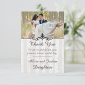 Birch Tree Rustic Nature Wedding Vielen Dank Dankeskarte (Stehend Vorderseite)