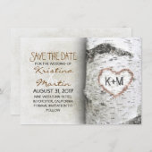 Birch Tree Rustic speichern die Datumskarten Save The Date (Vorne/Hinten)