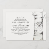 Birch Tree Rustic Wedding Einladung (Vorne/Hinten)