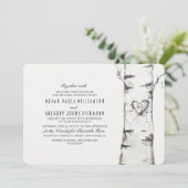Birch Tree Rustic Wedding Einladung (Stehend Vorderseite)