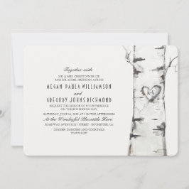 Birch Tree Rustic Wedding Einladung