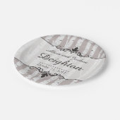 Birch Tree Rustic Wood Nature Wedding Personalisie Pappteller (Schrägansicht)