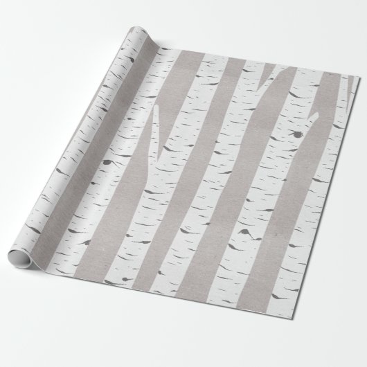 Birch Tree Rustic Woodland Geschenkpapier (Ungerollt)
