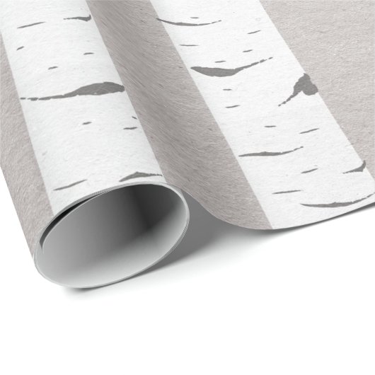Birch Tree Rustic Woodland Geschenkpapier (Rolleneckpunkt)