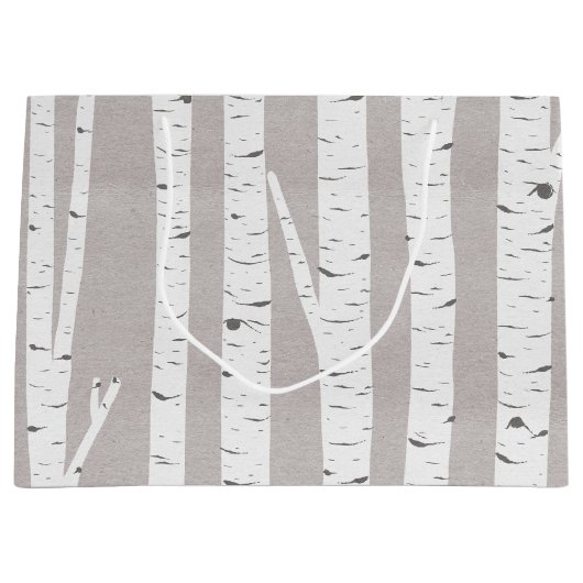 Birch Tree Rustic Woodland Große Geschenktüte (Vorderseite)