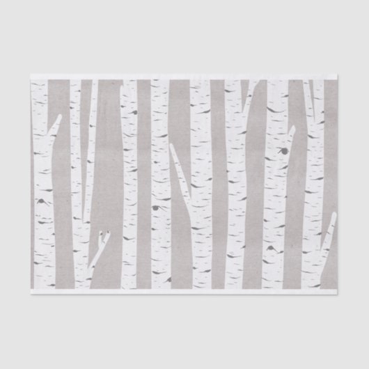 Birch Tree Rustic Woodland Seidenpapier (Vorderseite)
