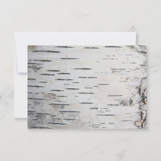 Birch Tree Rustic Woodland Wedding RSVP Karten (Rückseite)