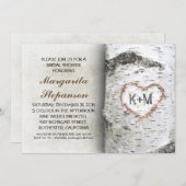 Birch Tree Rustikale Brautdusche Einladungen (Vorne/Hinten)