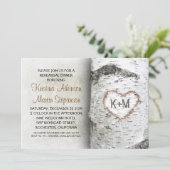 Birch Tree Rustikale Probe Dinner Einladungen (Stehend Vorderseite)