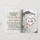 Birch Tree Rustikale Probe Dinner Einladungen (Vorne/Hinten)