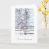Birch Tree Snow Scene Weihnachtskarte Karte (Gelbe Blume)
