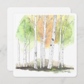 Birch tree stationary feiertagskarte (Vorne/Hinten)