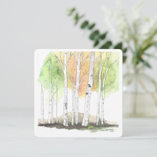 Birch tree stationary feiertagskarte (Stehend Vorderseite)