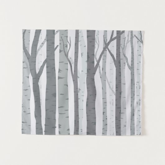 Birch Tree Tapestry Wandteppich (Vorderseite (Horizontal))