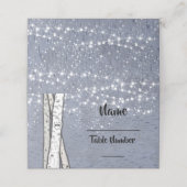 Birch Tree Tinkelleuchten Abend Tischkarten Platzkarte (Außenseite Aufgefaltet)