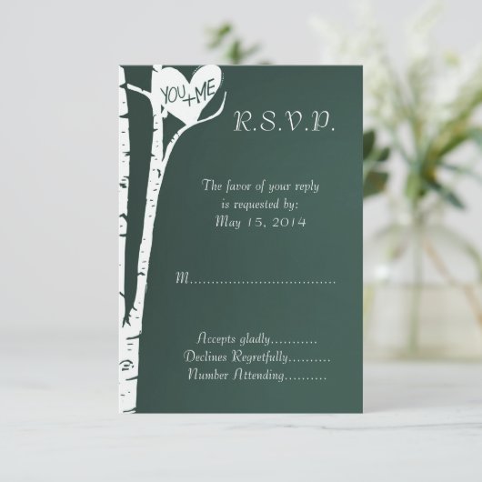 Birch Tree UAWG RSVP Karte (Stehend Vorderseite)