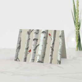 Birch Tree und Red Kardinals Vielen Dank Dankeskarte