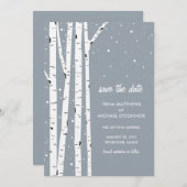 Birch Tree und Schnee Save the Date (Vorne/Hinten)