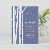 Birch Tree und Schnee Save the Date (Stehend Vorderseite)