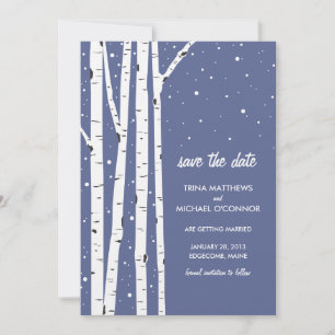 Birch Tree und Schnee Save the Date