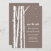 Birch Tree und Schnee Save the Date (Vorne/Hinten)