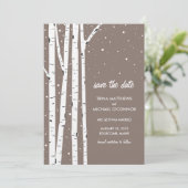 Birch Tree und Schnee Save the Date (Stehend Vorderseite)