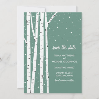 Birch Tree und Schnee Save the Date
