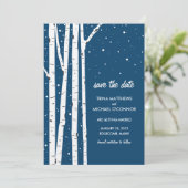 Birch Tree und Schnee Save the Date (Stehend Vorderseite)