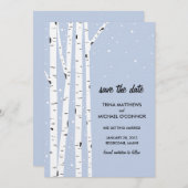 Birch Tree und Schnee Save the Date Einladung (Vorne/Hinten)