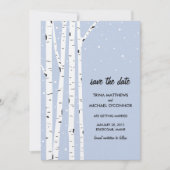 Birch Tree und Schnee Save the Date Einladung (Vorderseite)