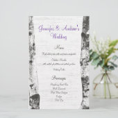 Birch Tree Wedding Menu (Stehend Vorderseite)