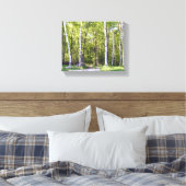Birch Tree Woods Wrapped Canvas Leinwanddruck (Insitu (Schlafzimmer))