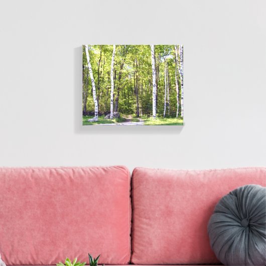 Birch Tree Woods Wrapped Canvas Leinwanddruck (Insitu (Wohnzimmer))