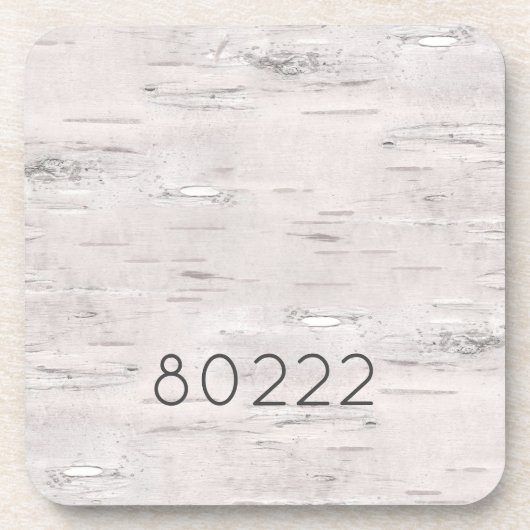 Birch Tree ZIP CODE Outdoor Nature New Zuhause Getränkeuntersetzer (Vorderseite)