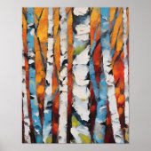Birch Trees Abstrakt uneingerahmt Poster (Vorne)