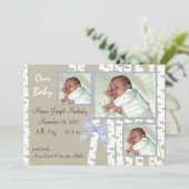 Birch Trees and Bows Baby Ankündigung (Stehend Vorderseite)