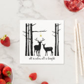 Birch Trees and Deer Christmas | Serviette (Beispiel)