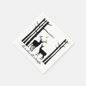 Birch Trees and Deer Christmas | Serviette (Ecke)