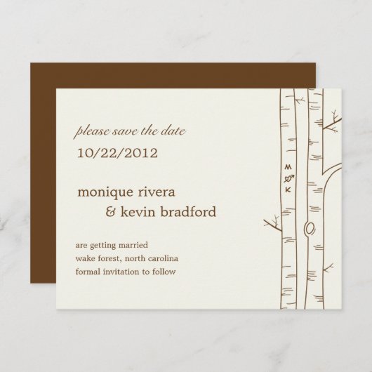 Birch Trees Ankündigung Datum freihalten - Sketchy (Vorne/Hinten)