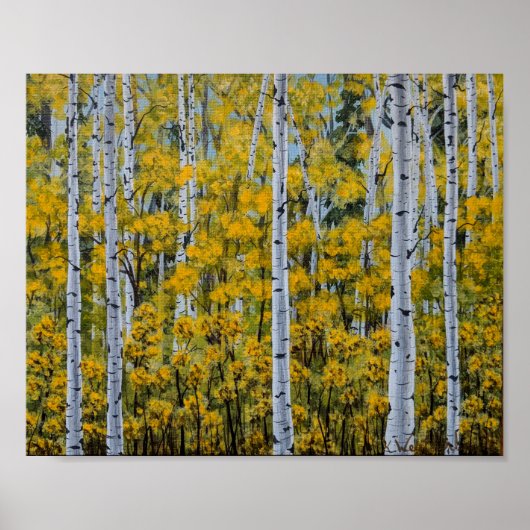 Birch Trees | Aspen Forest | Herbstlaub Poster (Vorne)