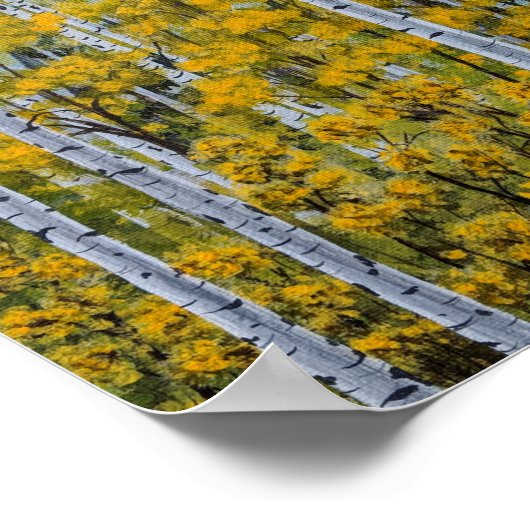 Birch Trees | Aspen Forest | Herbstlaub Poster (Ecke)