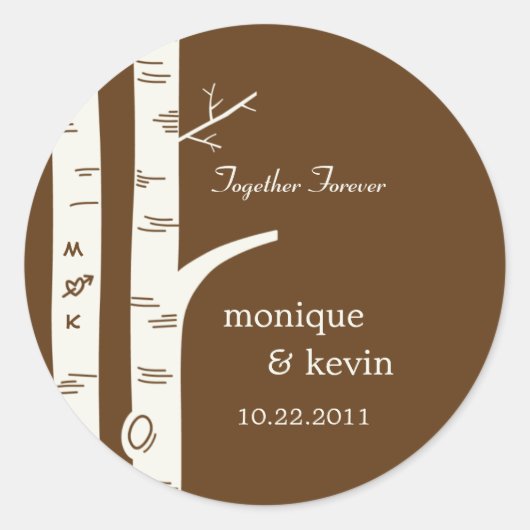 Birch Trees begünstigen Sticker oder Umschlag Aufk (Vorderseite)