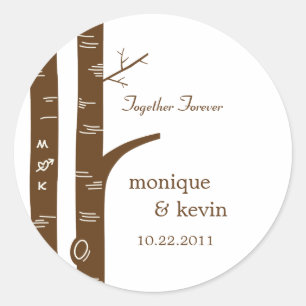 Birch Trees begünstigen Sticker oder Umschlag Aufk