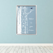 Birch Trees Bird Leinwanddruck (Insitu (Holzboden))