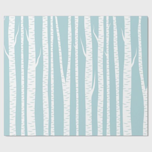 Birch Trees Blue Geschenkpapier (Flach)