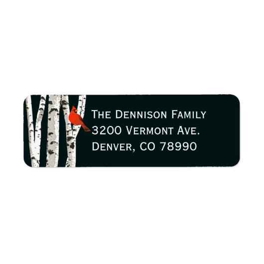Birch Trees Custom Christmas Address Label (Vorne)