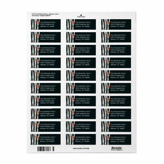 Birch Trees Custom Christmas Address Label (Vorne)