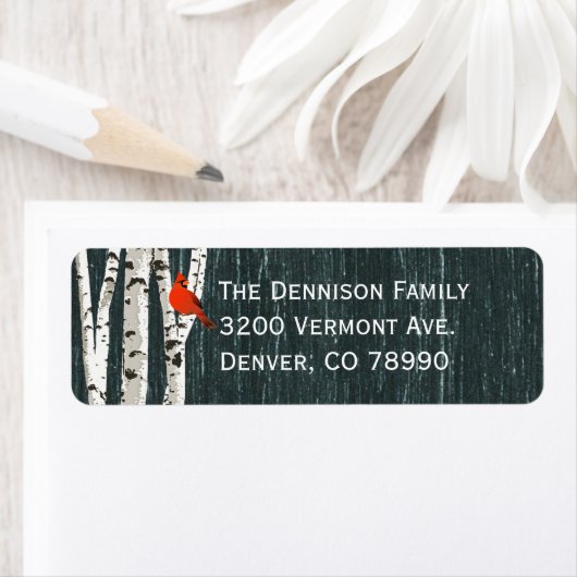 Birch Trees Custom Christmas Address Label (Insitu)