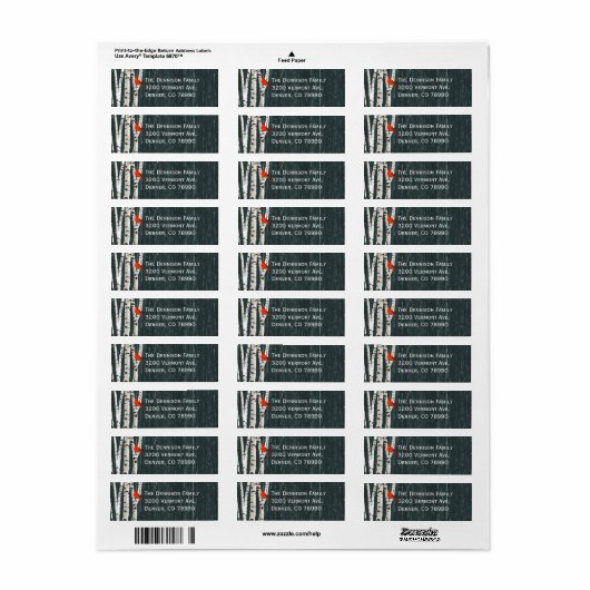 Birch Trees Custom Christmas Address Label (Vorne)